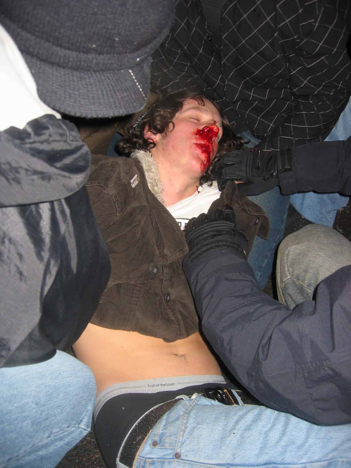 Guy got decked on new years!