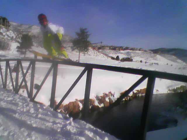 Halfway On a Bridge rail in Park City