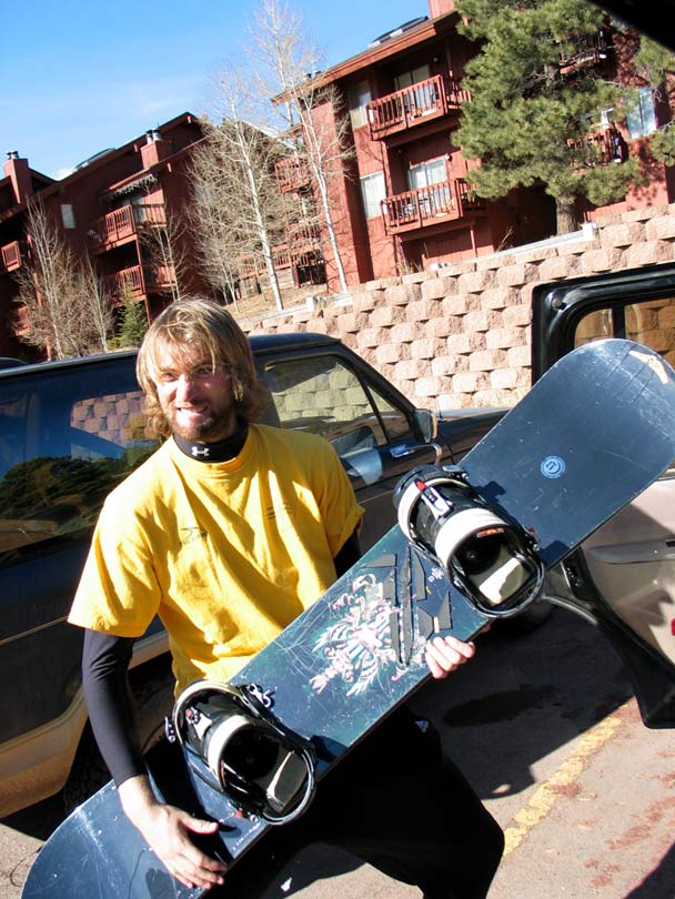 He also plays the board guitar