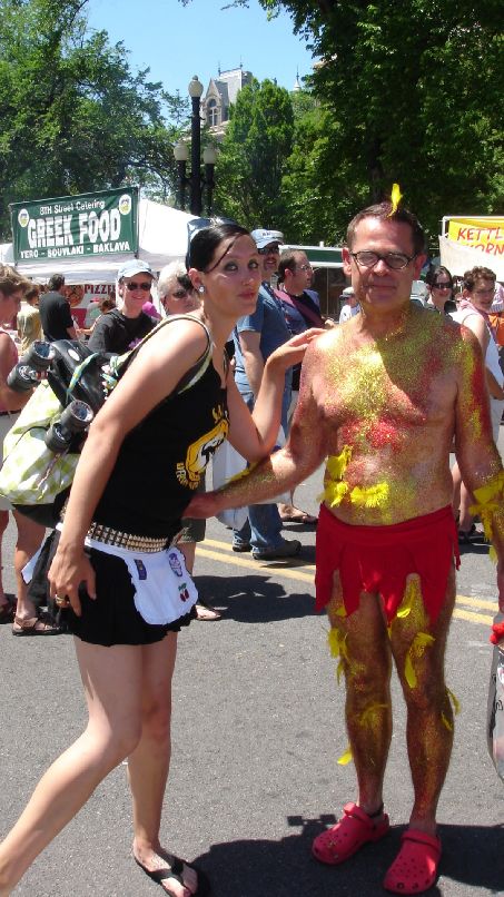 he got glitter on me... gross..