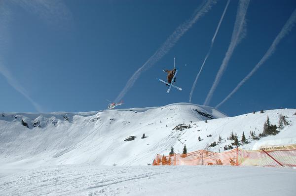 Helicopter in background