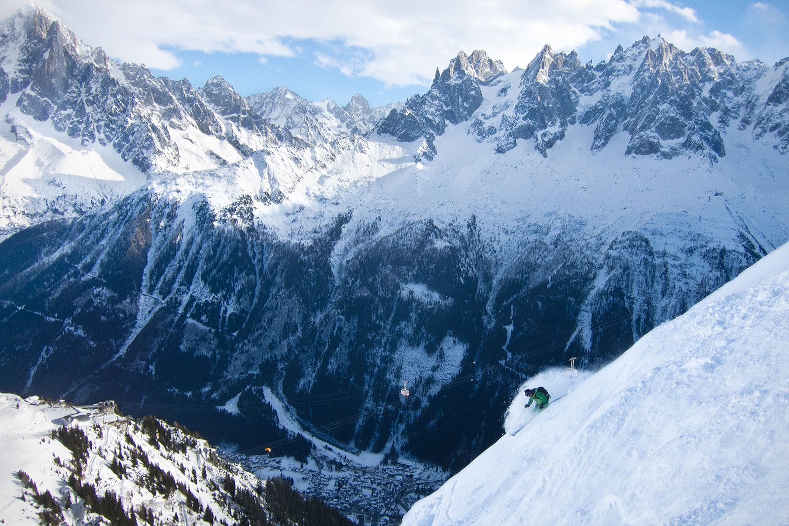 High above Chamonix