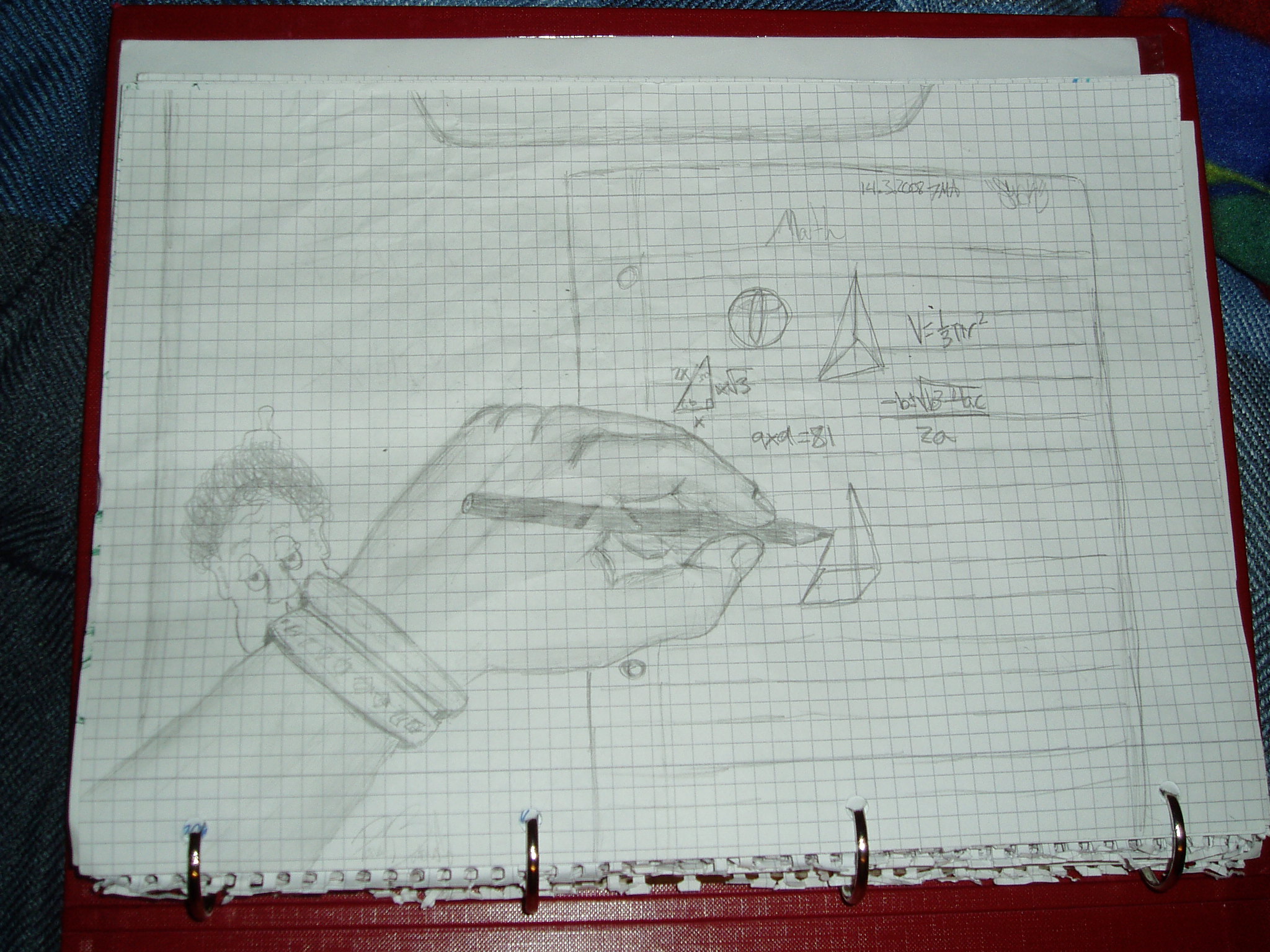 Hmm.. arm and math homework?