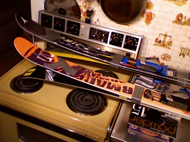 Homemade reverse camber skis