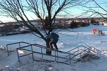 Huge double kink rail.....didnt do the whole thing becasue the cops came after 4 tries!