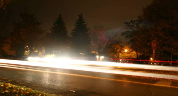 intersection at night