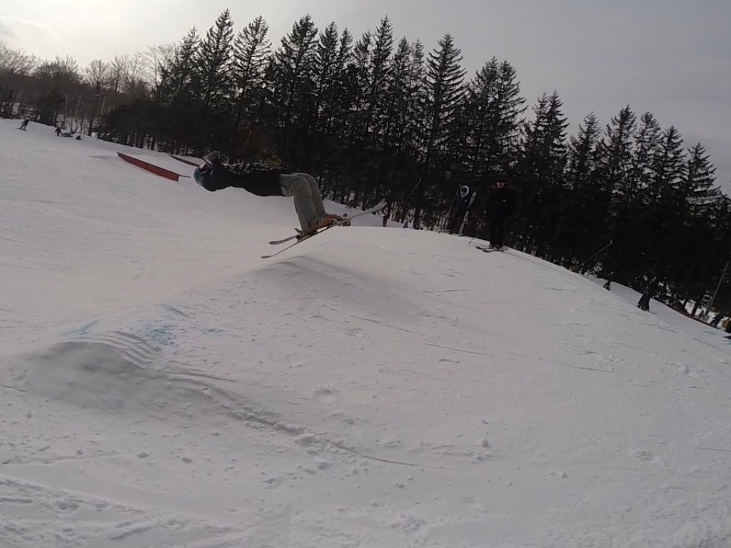 Isaac doing a back flip