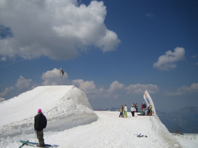 Its a snowboarder, but a cool shot.