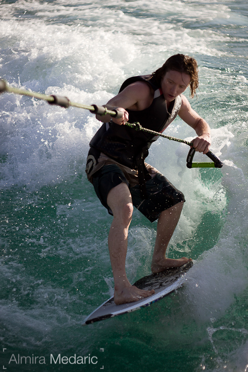 James Woods wakesurfing!