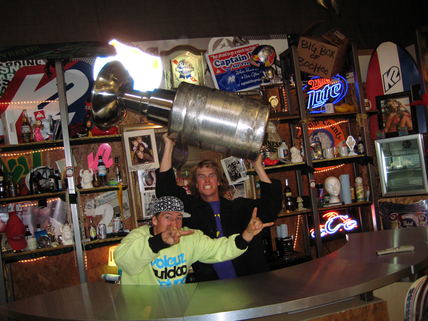Joe and Matt check out our bar.