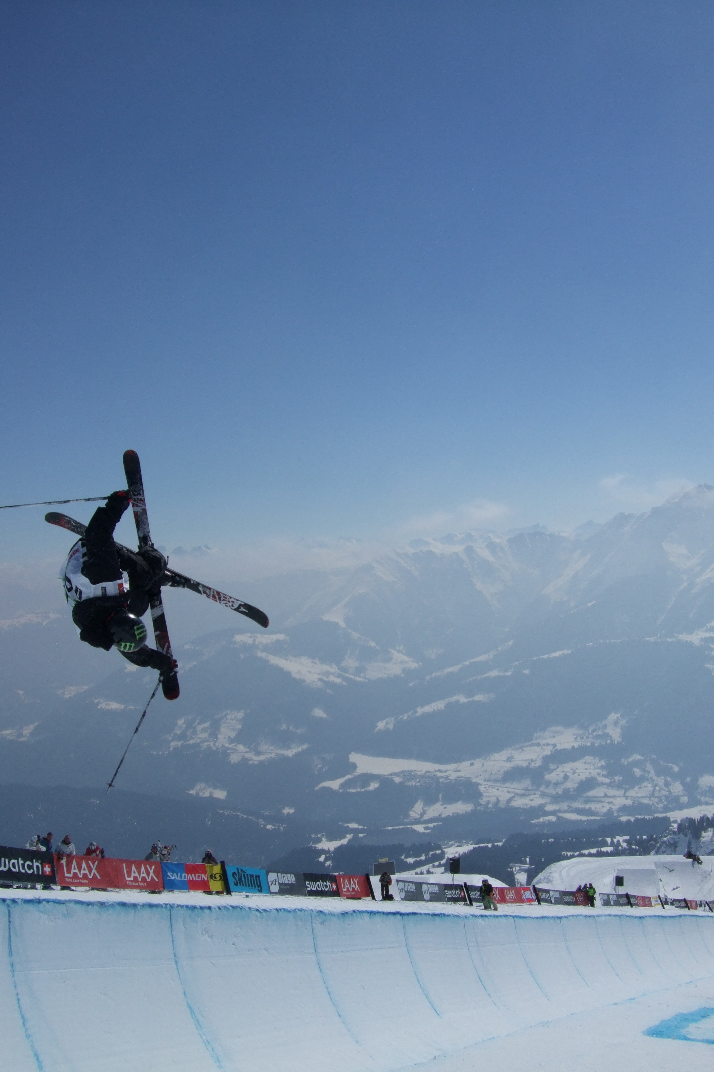 Jossi Wells in the pipe at the Euro Open in Laax, Switzerland