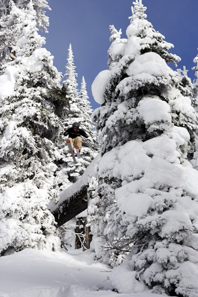 Jump over downed log