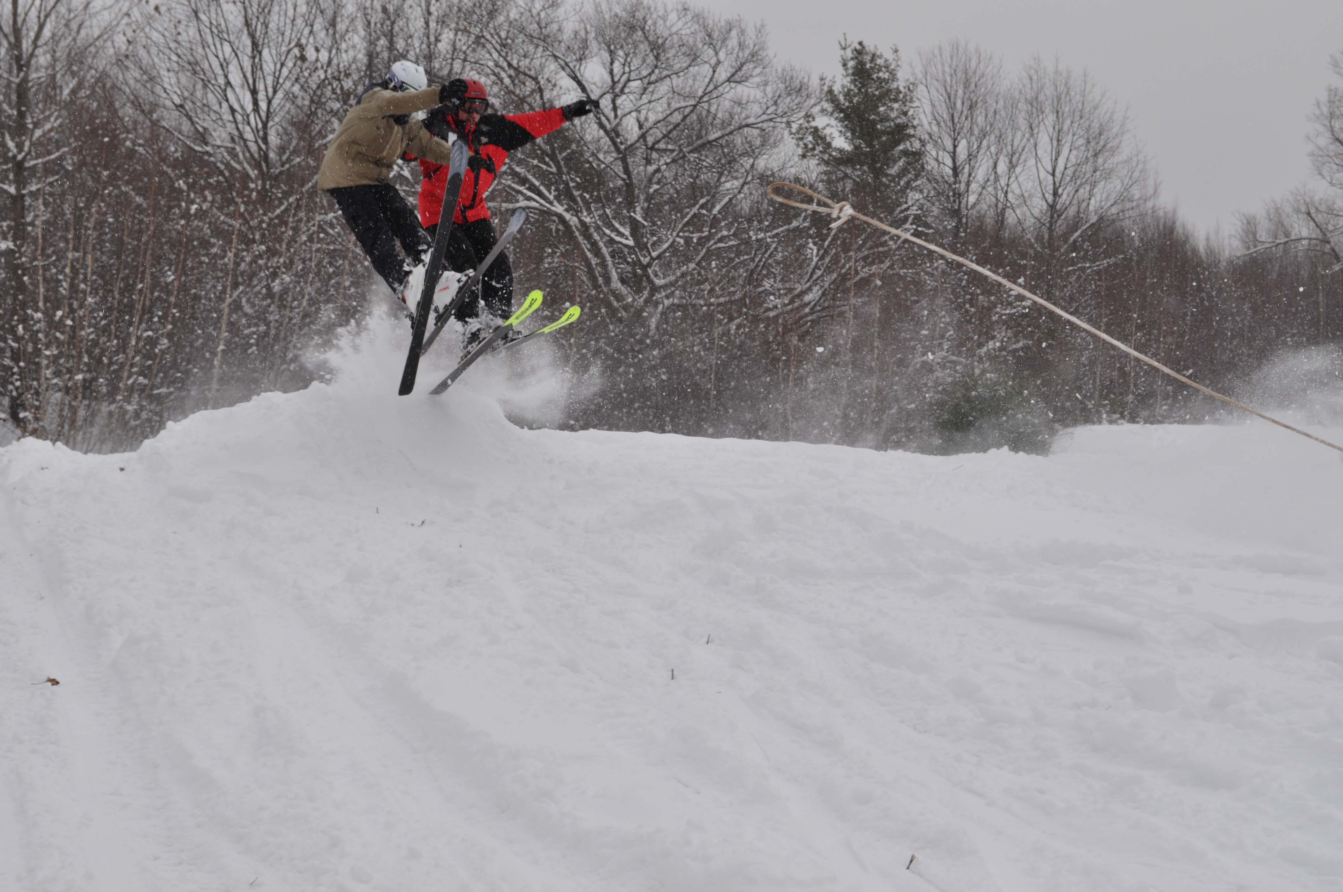 Jump wasnt big enough for two people.