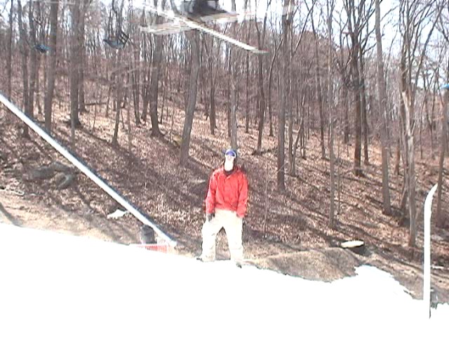 Jumping a snowboarder