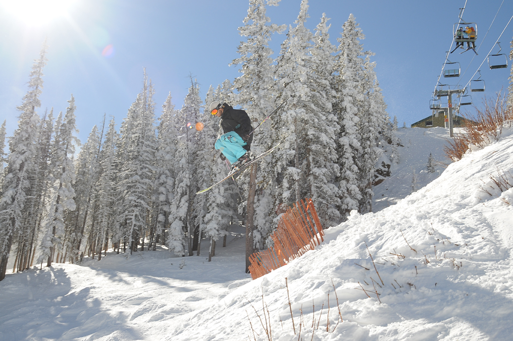 Jumping over snow fences
