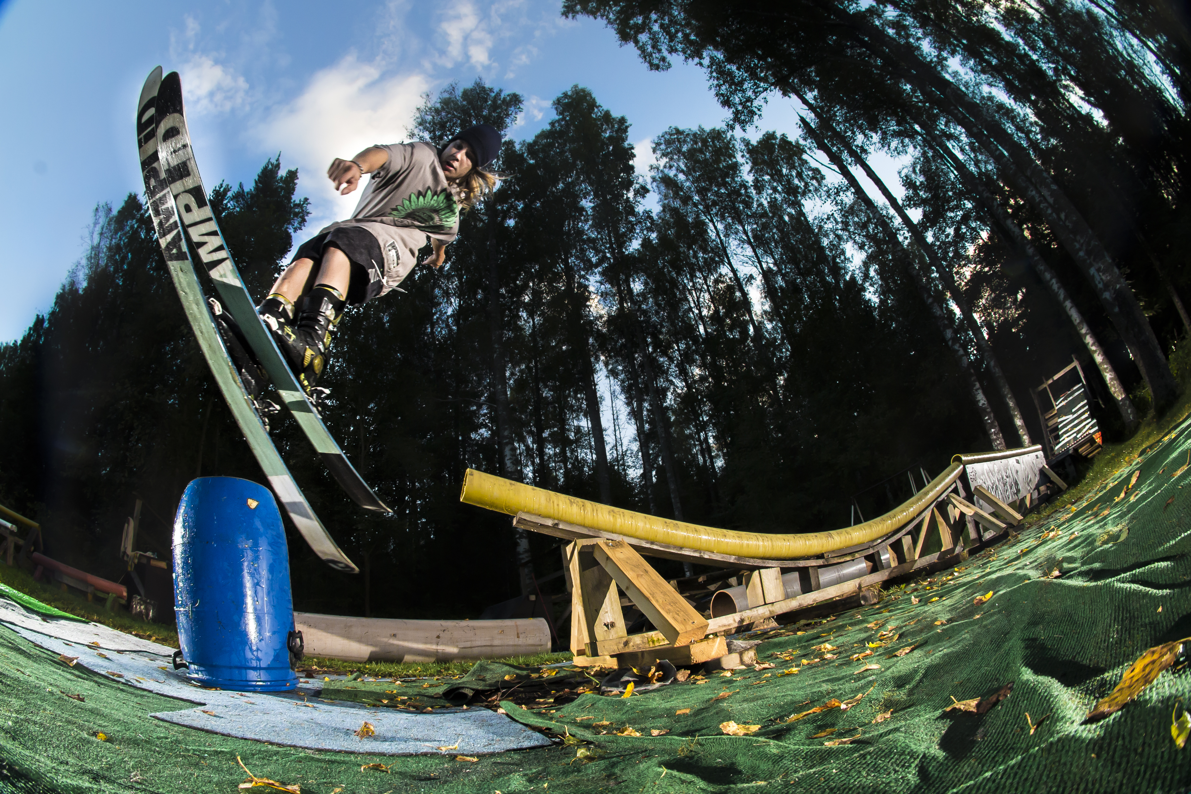 Kevin Salonius in his backyard