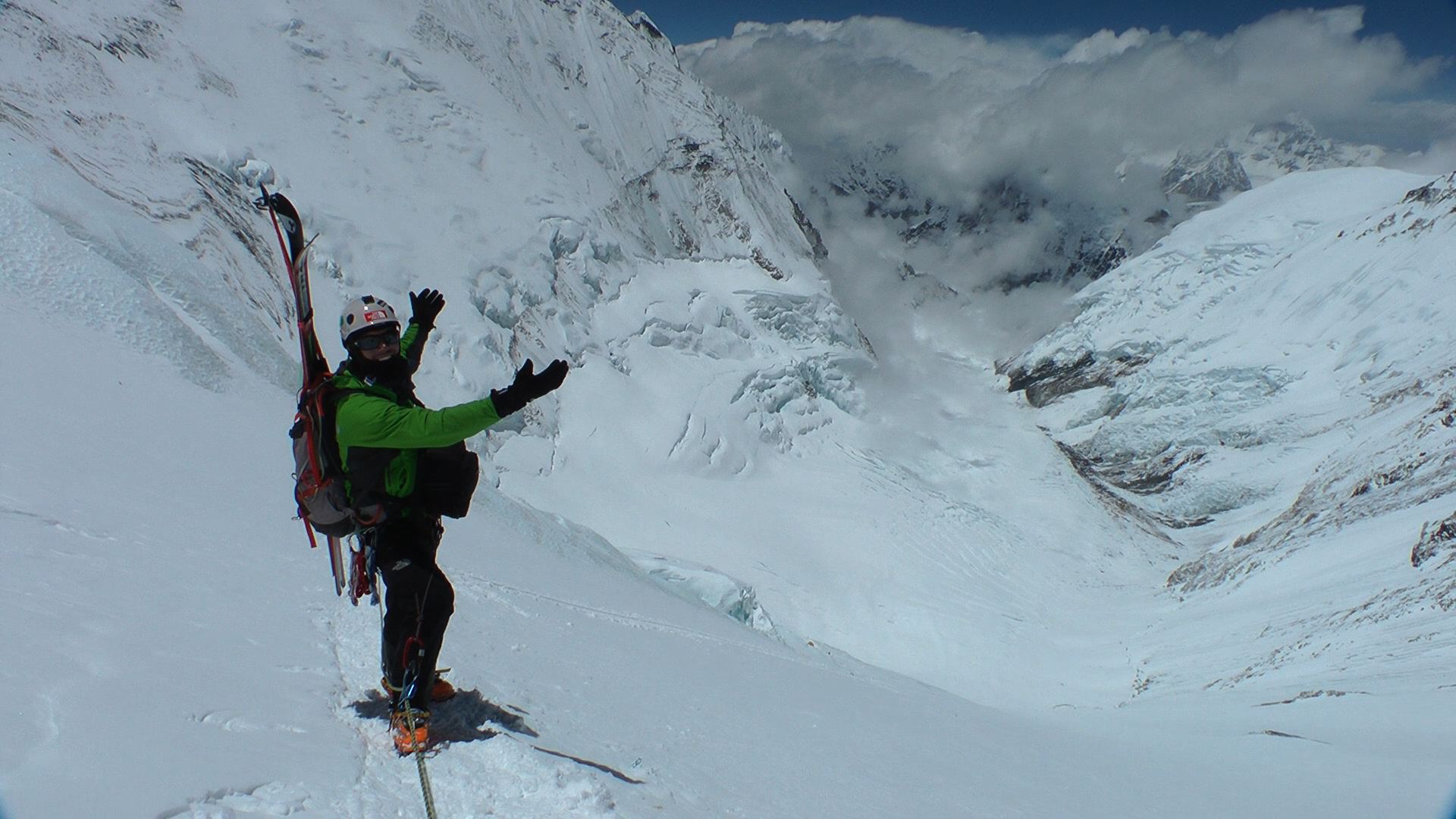 Kris erickson...about to slay 1/2 the lhotse face