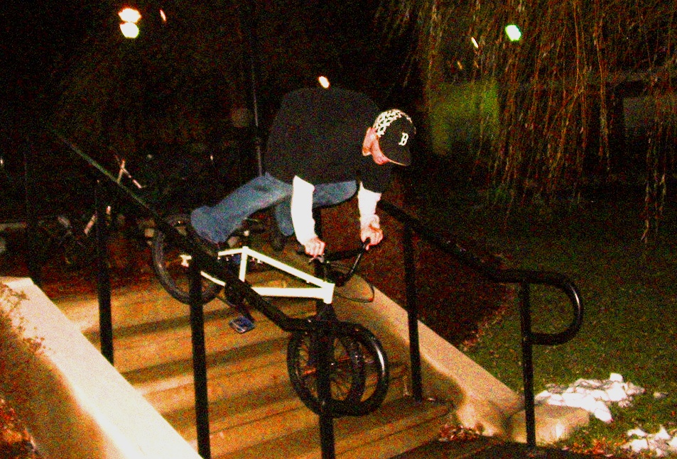 Kyle Falling down stairs, (grainy)