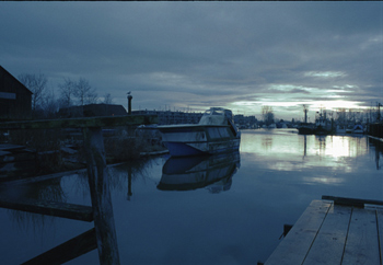 Ladner Harbor at sunset.