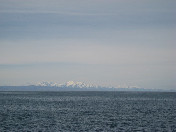Lake titicaca surrounded by the andes