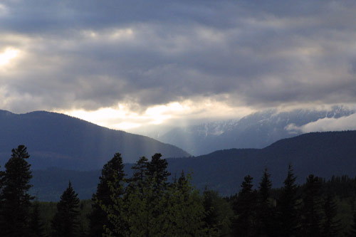 Light coming down through the clouds