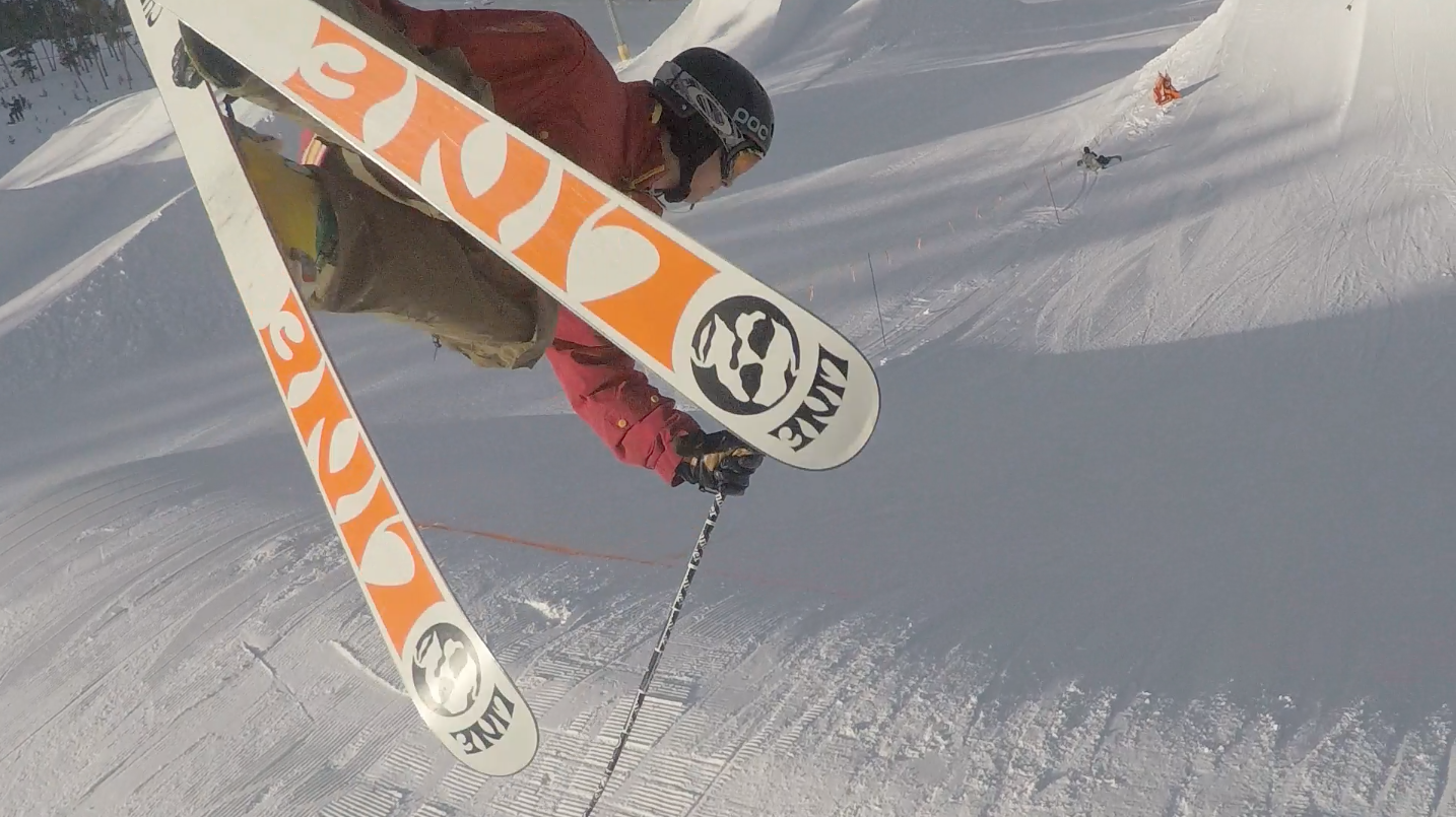 line skis in yo face