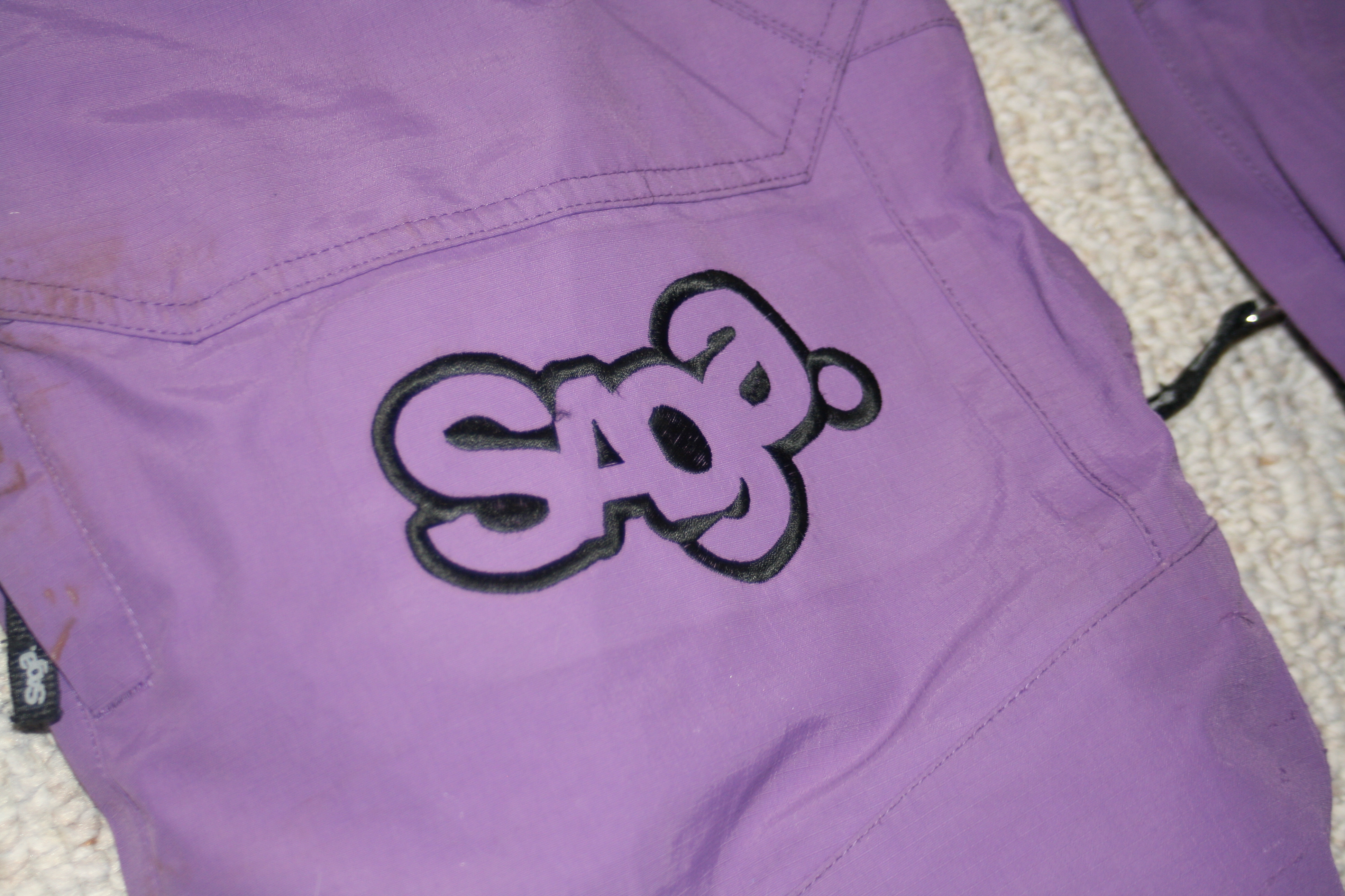 logo on SAGA pants