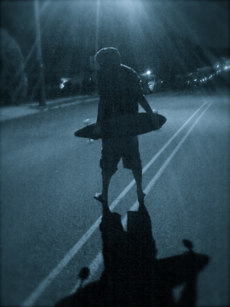 Longboard at night