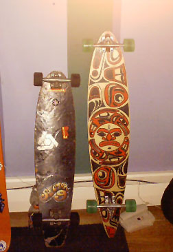 longboards, my new one is on the right.