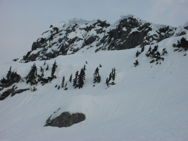 looking at the Top of Mt. Pilchuck in March