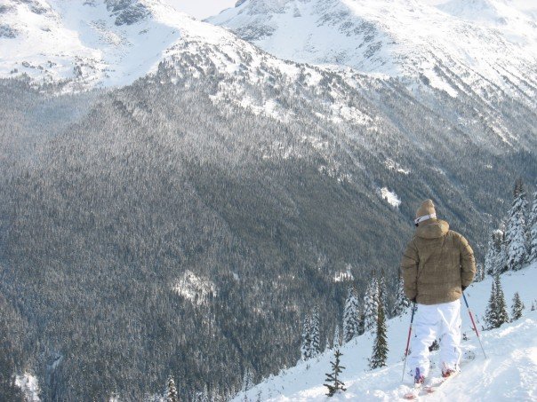 Looking down at the line