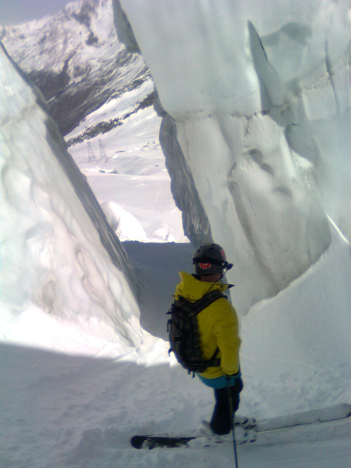 Looking down 'Crevasse Line'