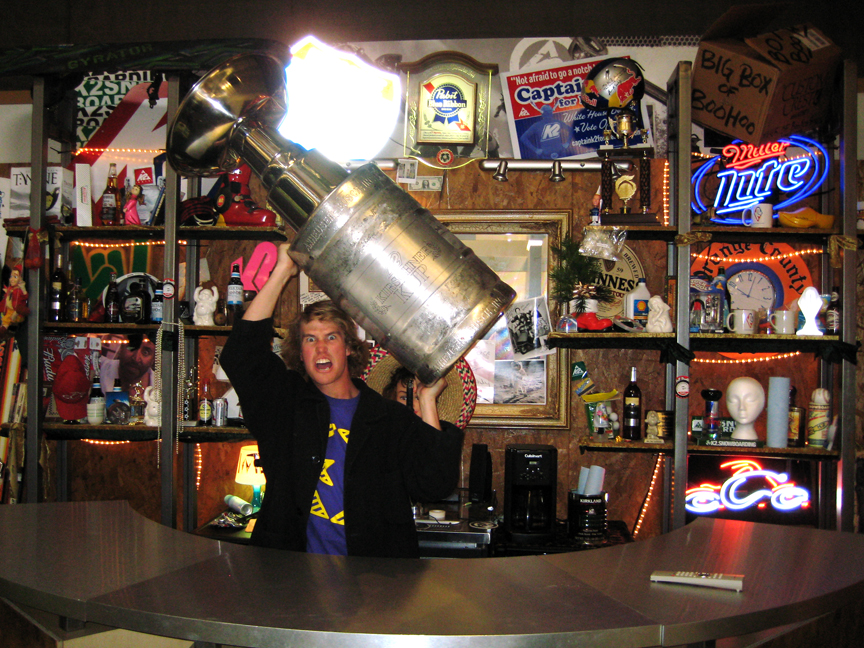 Margetts hoists the Kirschner Cup