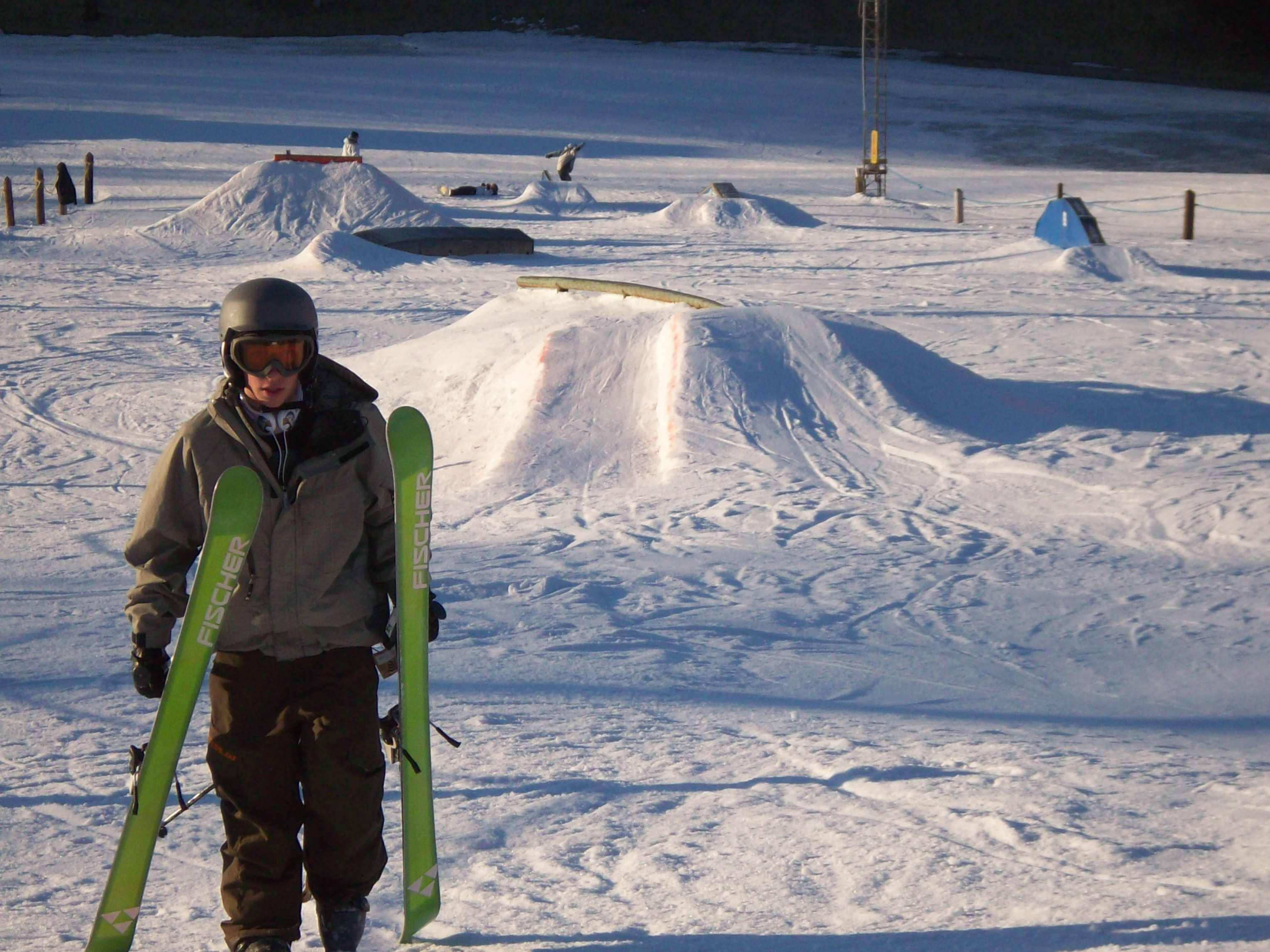 Me and a view of Swiss Valley terrain park