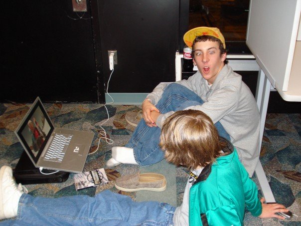 Me and Cal watching Snowy Delight