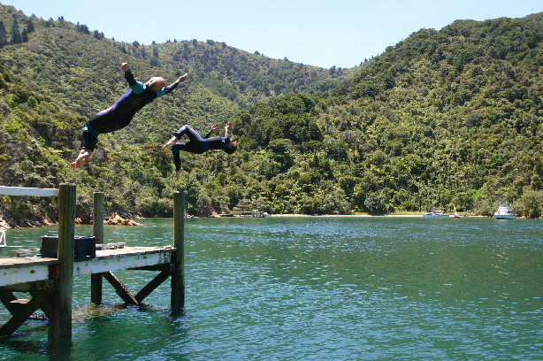 Me and dad mid backflip(into water)