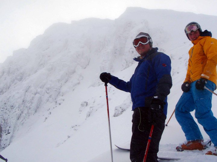 me and tristan over the back