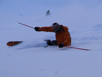 me carvin through some pow