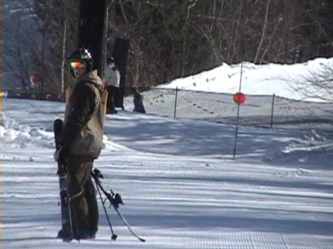 me hiking some pipe in the bitter NH cold