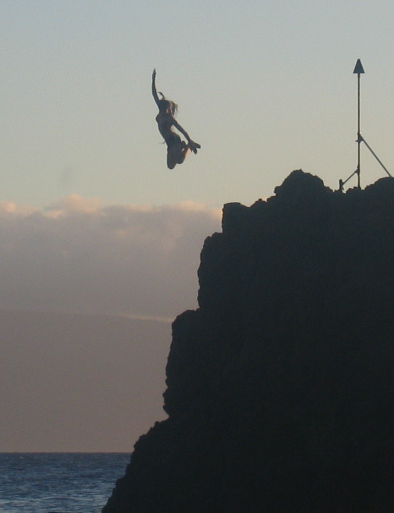 Me jumping off rock