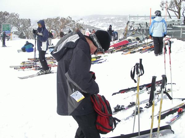 Me looking through my bag