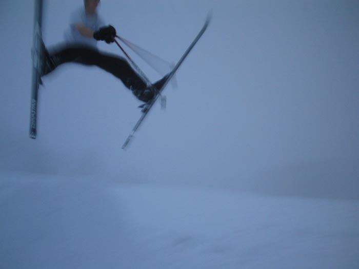 Me rippin my old school skies for fun once and a while