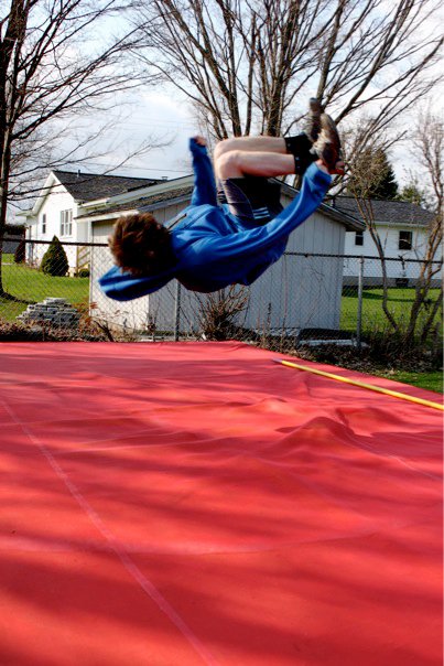 Misty 5 on a pole vult mat omg man