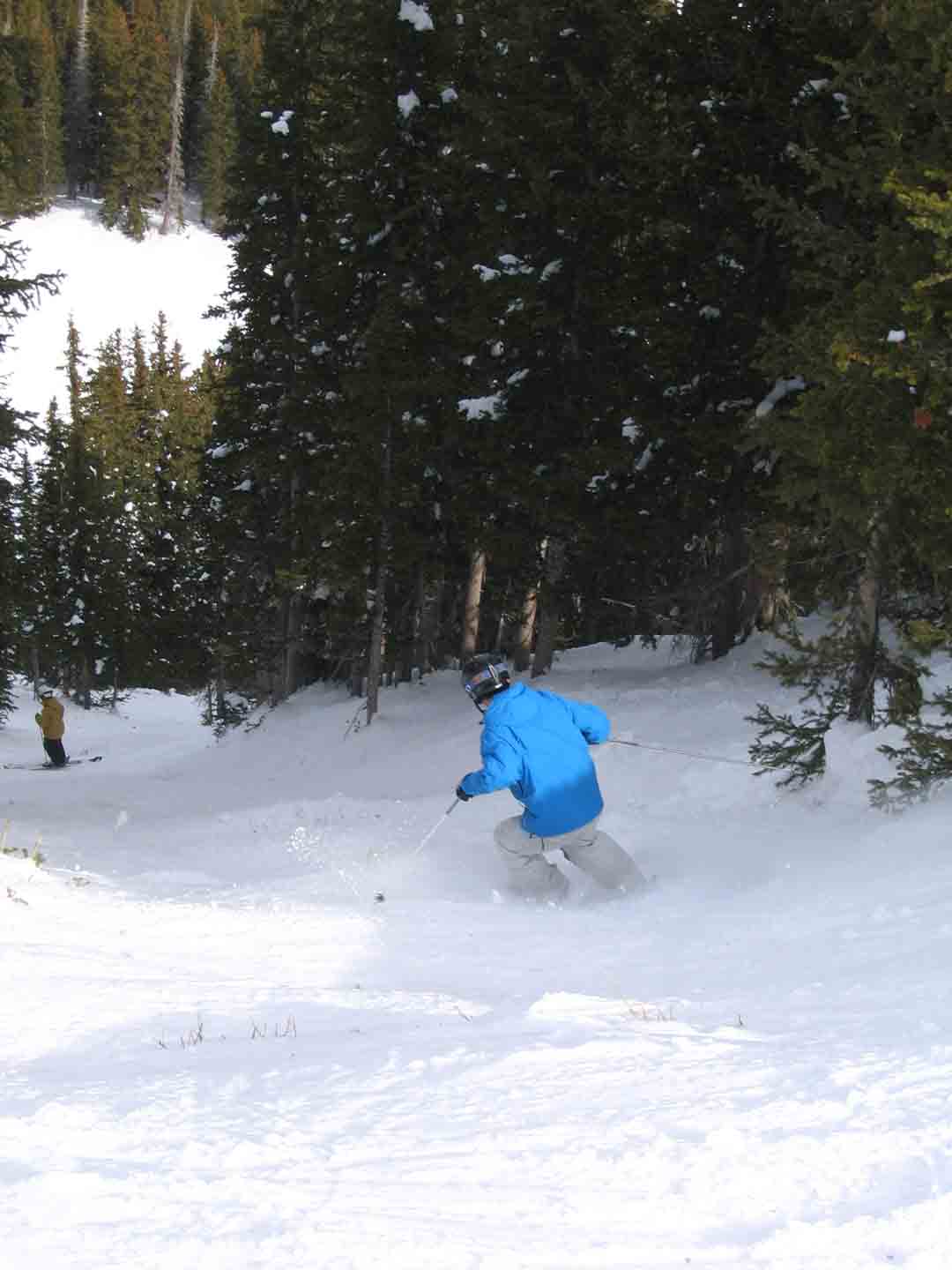 Moderately Steep moderately narrow chute