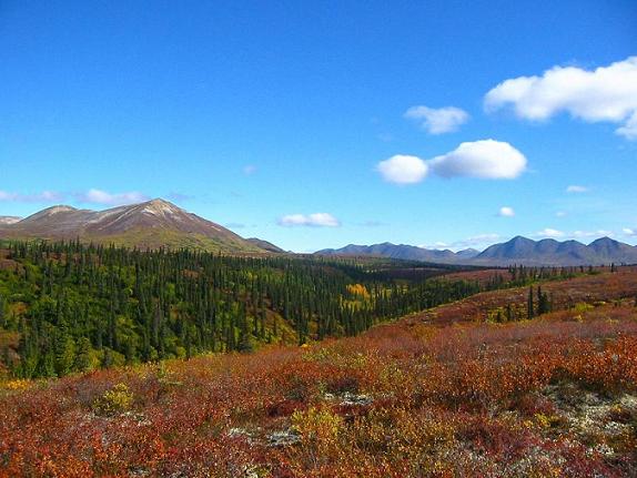 Mountain ranges surrounding Wells Creek, Alaska
