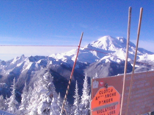 Mt. rainier from crystal mtn southback gate