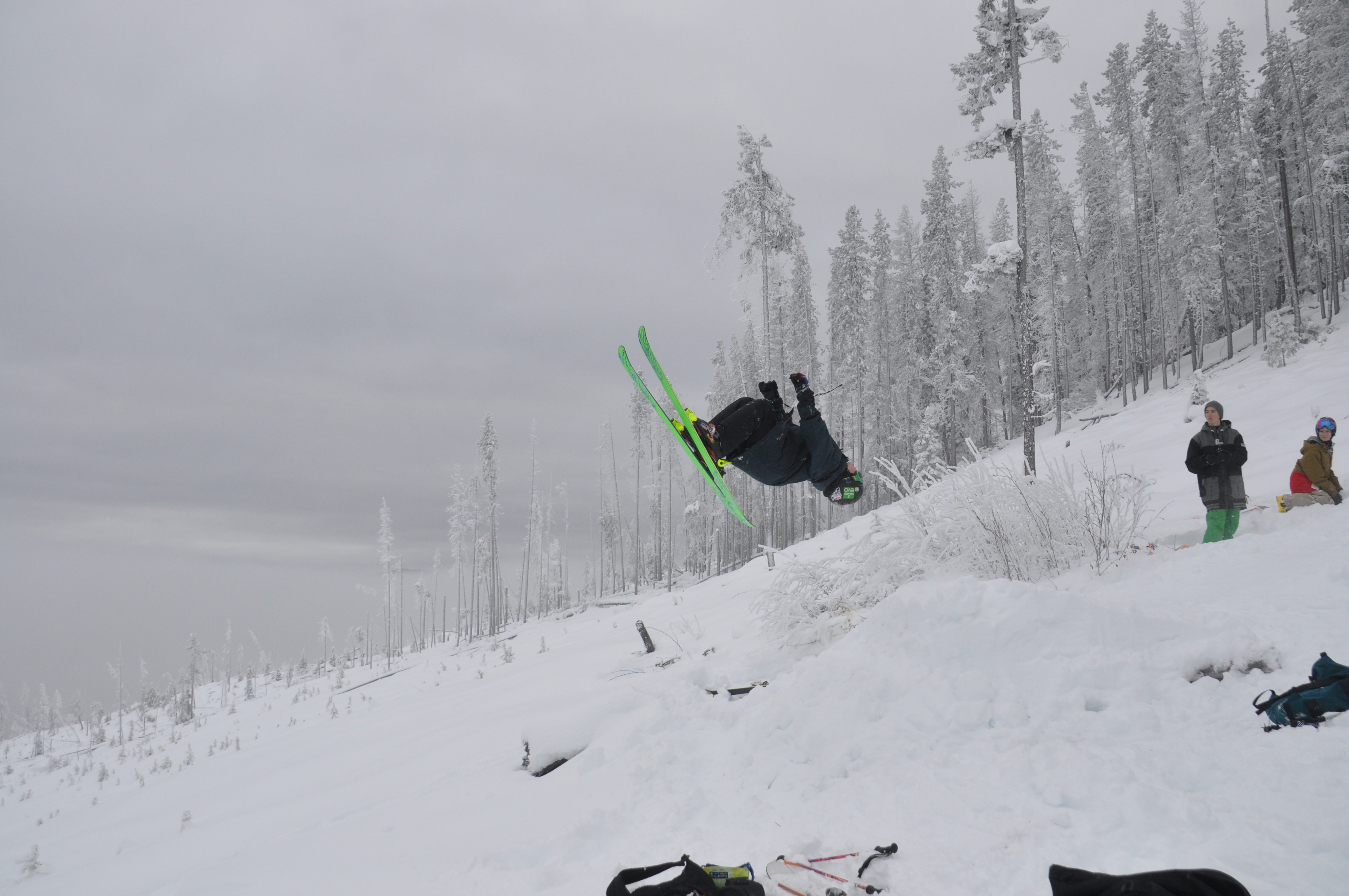 My bros first backflip