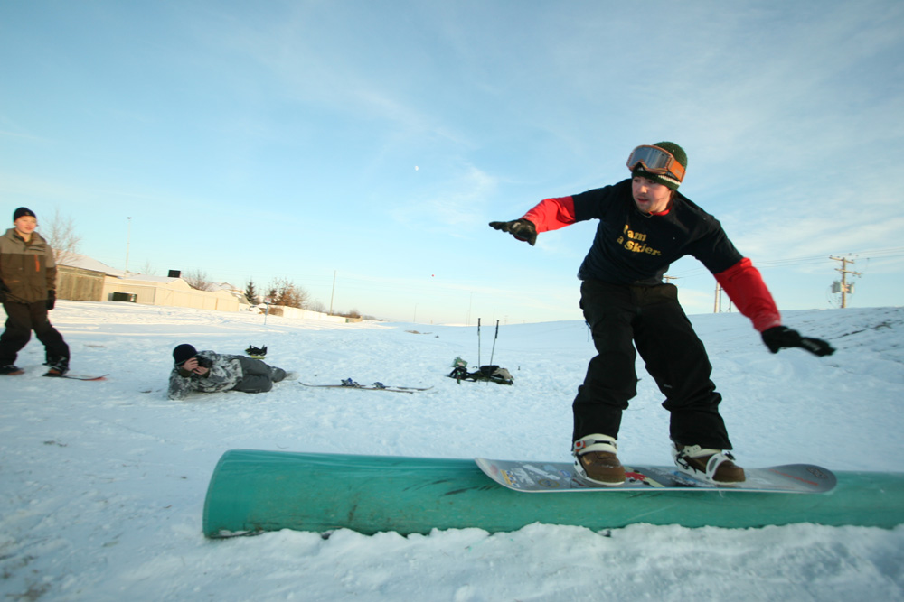My first time trying out snowboarding