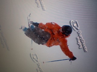 My friend doing a trick on teles.