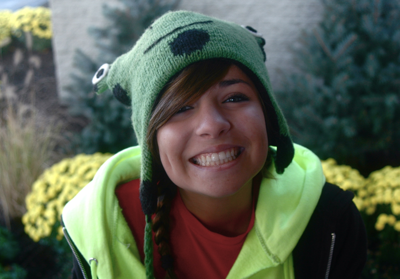 My frog hat. [: